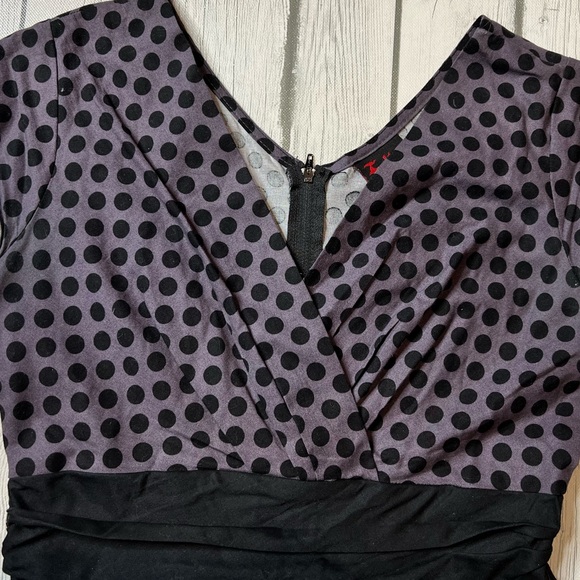 Retrolicious size small ModCloth retro swing style Greta dress gray polka dot - Picture 5 of 7